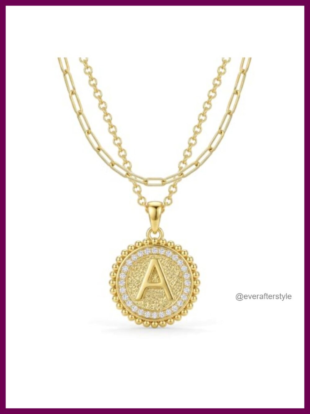 14K Gold Layered Initial Necklace Women Initial Pendant Adjustable Chain